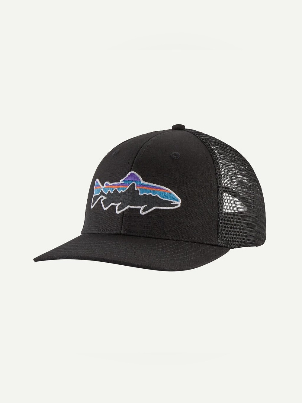 🐟Patagonia, Fitz Roy Trout Trucker Hat, Color Black, One Size Fits Most